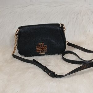 Tory Burch Black Leather Mini Crossbody Bag